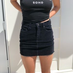 brandy melville black corduroy skirt